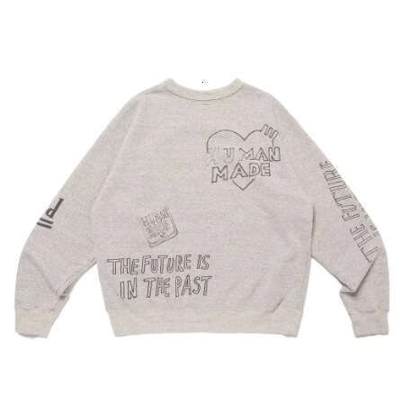 round neck hoodie with front back heart printed hooded sweatshirt, casual and loose fit, hot selling gift for man