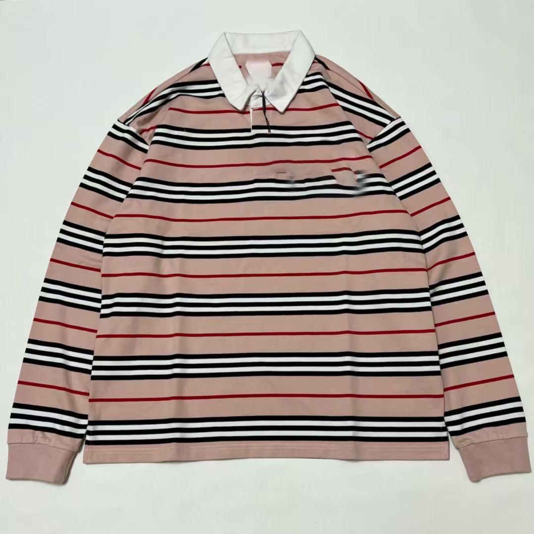 Rugby Embroidered polo shirt T-Shirt Cotton Loose Tee High Street Crack Letter Men Women Long Sleeve Tops