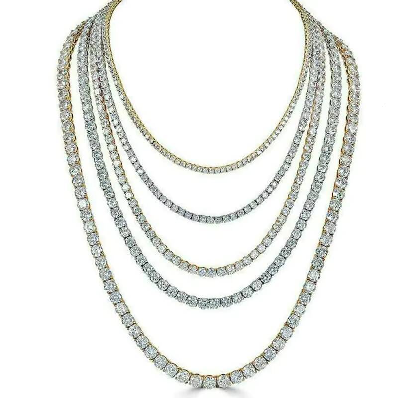 Hip Hop Rainbow Zircon Accessories Fashion Women Jewelry Rainbow Tennis Necklace