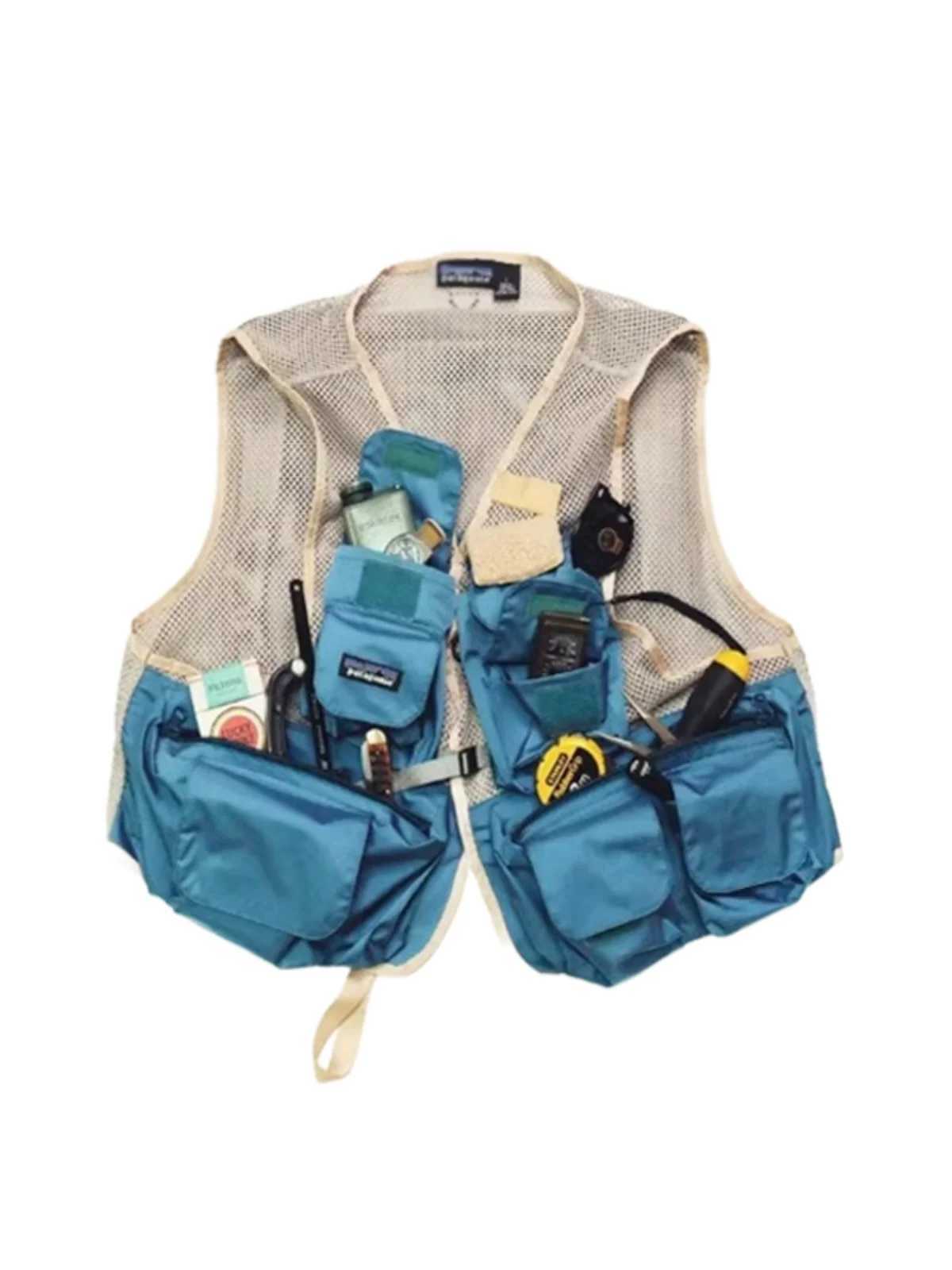 Men and Women Functional Workwear Vest Coats Trendy Outdoor Loose Breathable Spliced Hollow Mesh Multi-pocket Handsome Waistcoat X250403