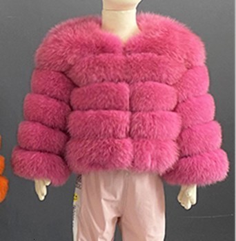Winter Girls Faux Fur Coat Elegant Baby Girls Fox Fur Jackets And Coats Warm Parka Kids Outerwear Clothes Thick Girls Coat 250908
