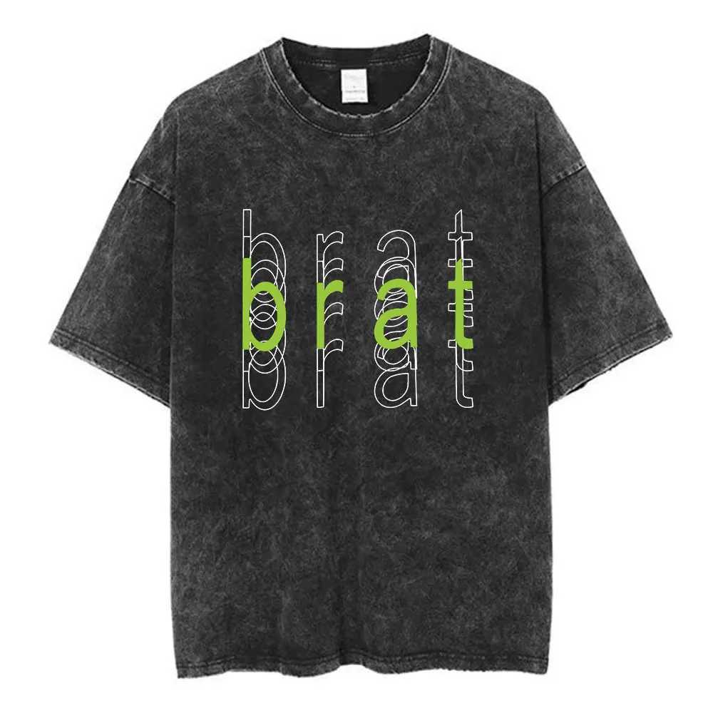 365 Party girl Brat Album Vintage Washed T Shirt Men Women Fashion Harajuku T-shirt Casual 100% Cotton Loose T-shirts X250403