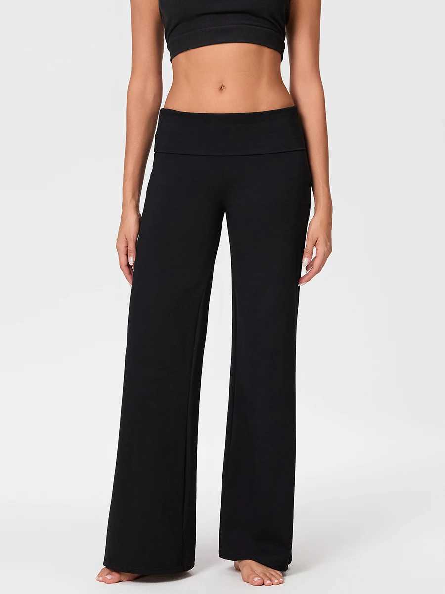 Solid wide leg sports pants suitable for women foldable on low flames yoga lounge pants suitable for teenage girls backs to school uniformsXJ250403