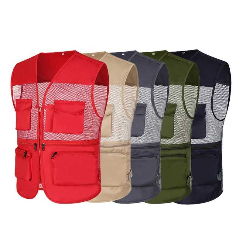 Outdoor Fishing Vests Quick Dry Breathable Multi Pocket Mesh Jackets Hiking Vest Army green fish Vest X250403