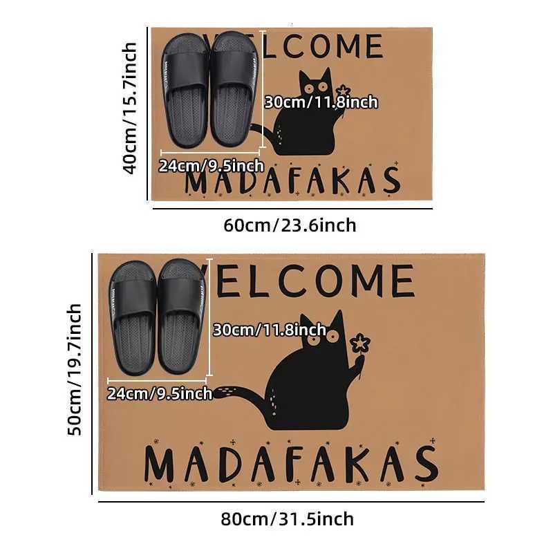 Dark Cat Welcome Madafakas Full Print Doormat Fun Doormat Home Decor Kitchen Bathroom Decor Give People Fun Gifts Fast Mats C251103
