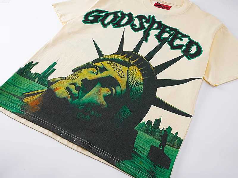 Summer Godspeed T-shirt Men Women Hip Hop Print Vintage O-Neck Short Sleeve GOD SPEED Top Tee Cotton Shirts X250403