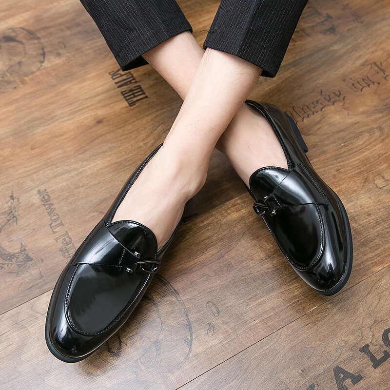 2024 Men's Large Size Spring New Fashion British Style Casual Leather Shoes Trendy Set
