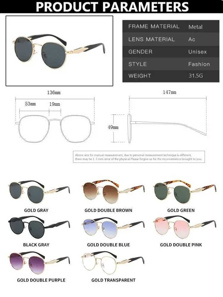 Women Sunglasses Retro Sun Glasses Female Brand Designer Vintage Round Metal Trendy Eyewear Male UV400 Suitable for swimming pool sides and outdoor ac