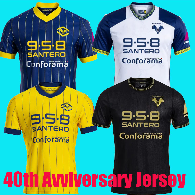 24 25 Hellas Verona 40th Avviversary Soccer Jerseys 2024 2025 SARR D.MOSQUERA Tengstedt Livramento DUDA Home Third Kids Kit Fans Football Shirt