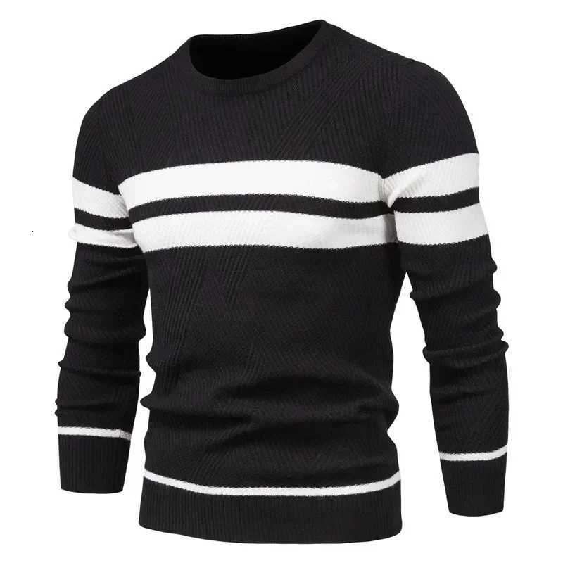 New Autumn Warm Knitted Pullover Mens Sweater O-neck Patchwork Casual Slim Sweaters Male Basic Fit Knitwear Men ClothingT251103