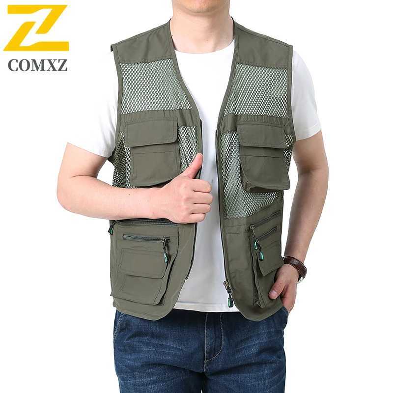 8xl Plus Size Mesh Vest Mens Spring Casual Fishing Quick Dry Sleeveless Work Jacket Outdoor Photographer Multi-pocket Waistcoat X250403