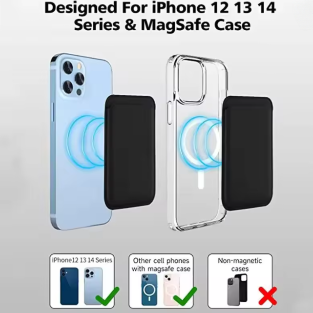 Original Apple For Magsafe Magnetic Leather wallet Magnetic Card holder Case For iPhone 17 pro max 13 16 15 12 14 Pro Max Plus Phone Leather Bag Offic