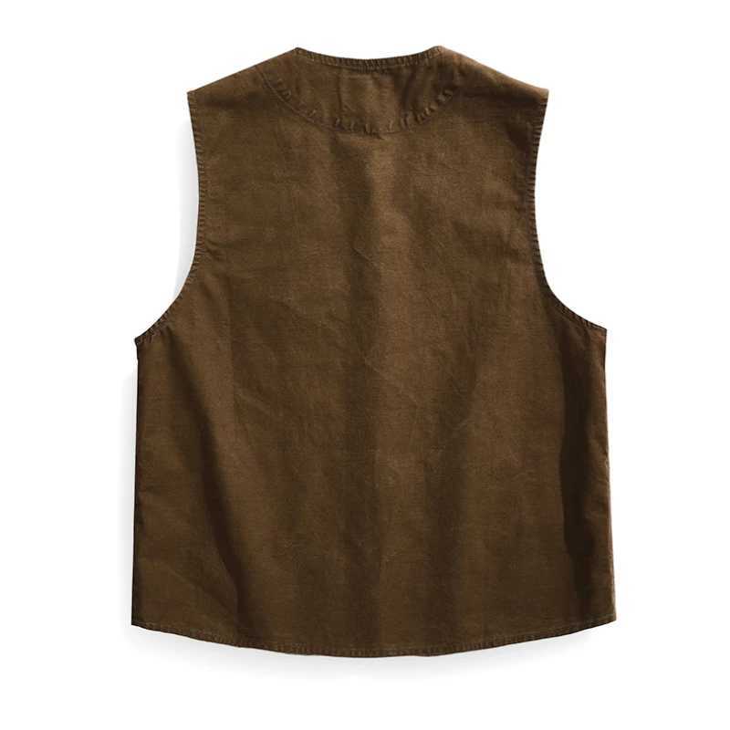 2024 autumn and winter new mens coat American vintage fashion waistcoat short cargo jacket X250403