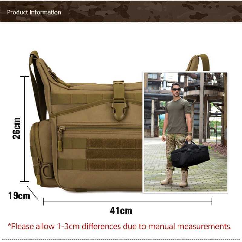 Tactical Sling Bag Military Mens A4 Document Molle Messenger Crosscody Bags Laptop Shoulder 15.6 inch Daily BagC250407
