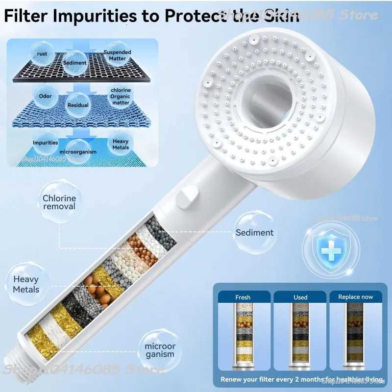 5 Modes Shower High Pressure Shower Portable Filter Rainfall Faucet Tap Bathro Bath He Bathro Accessories Y251103