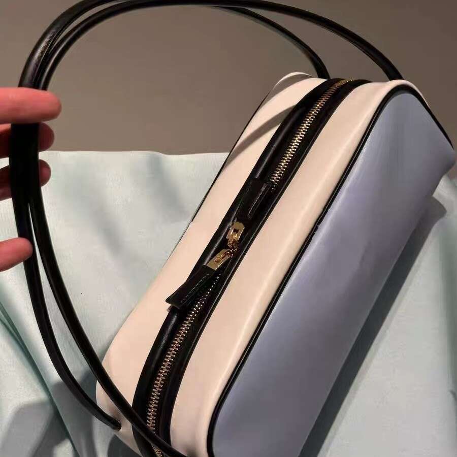 Green Underarm Bag New Contrast Color Genuine Leather Pa Handbag Women's High-end Shoulder Commuting