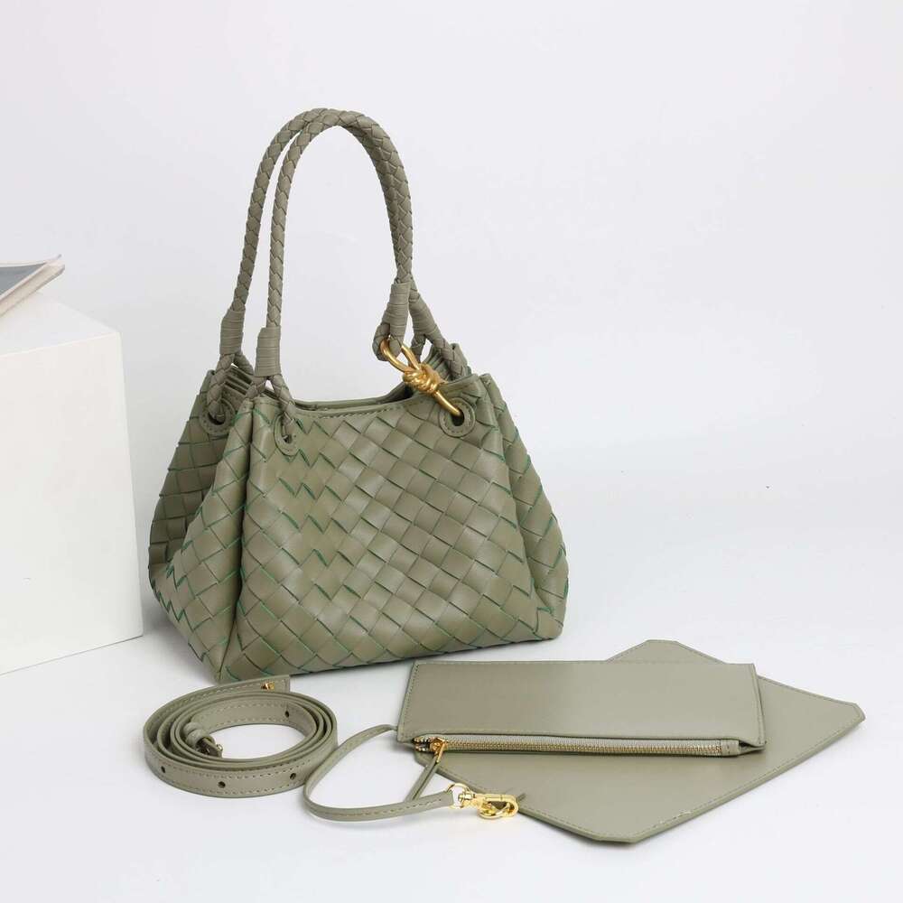 Luxury Bags Designer's New Metal Cord Woven Leather Shoulder Bag Large Capacity Handbag