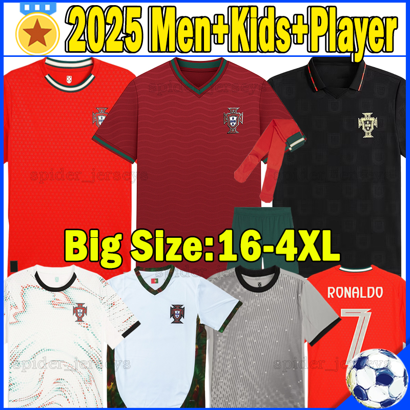 XXXL 4XL 2025 Portugal national football team Soccer Jerseys 25 26 Portuguese JOAO FELIX B.FERNANDES Player Version Football Shirts Goalkeeper Men Women Kids Kits