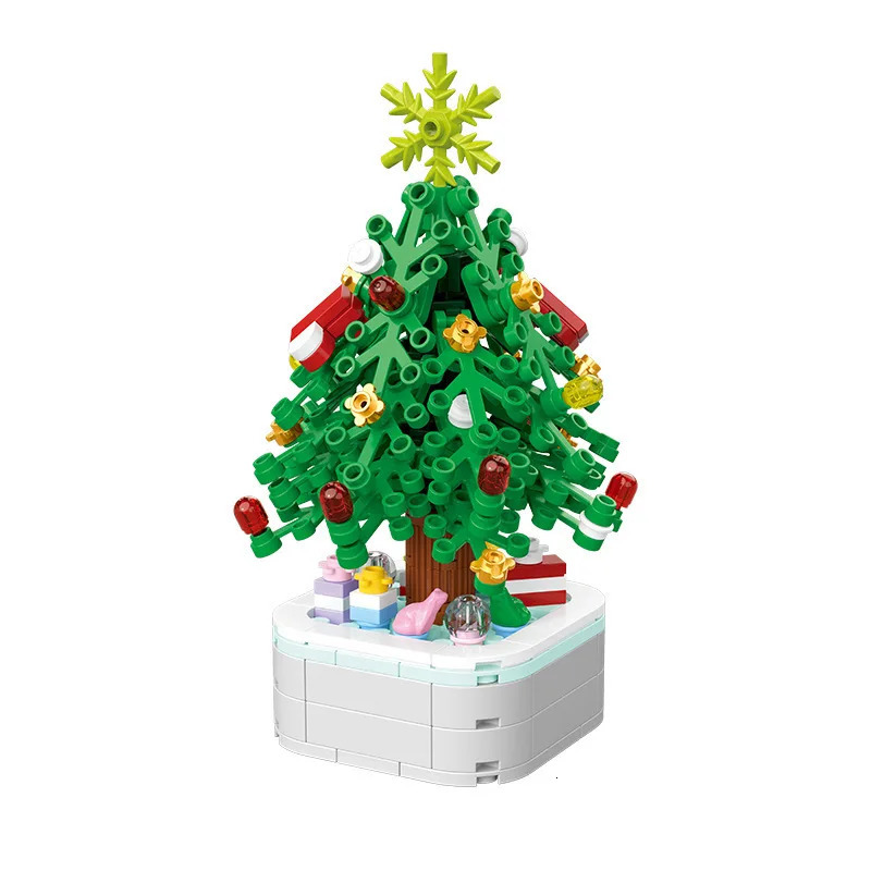 Creative Christmas Tree Building Blocks Set Potted Plant Home Decor 211pcs DIY Bricks Toys for children Xmas Gifts 251028