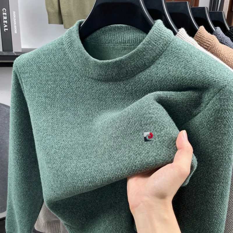 Fashion luxury embroidered knitted mens sweater high-end brand soft plush warmth round neck trend versatile pullover casual topT251103