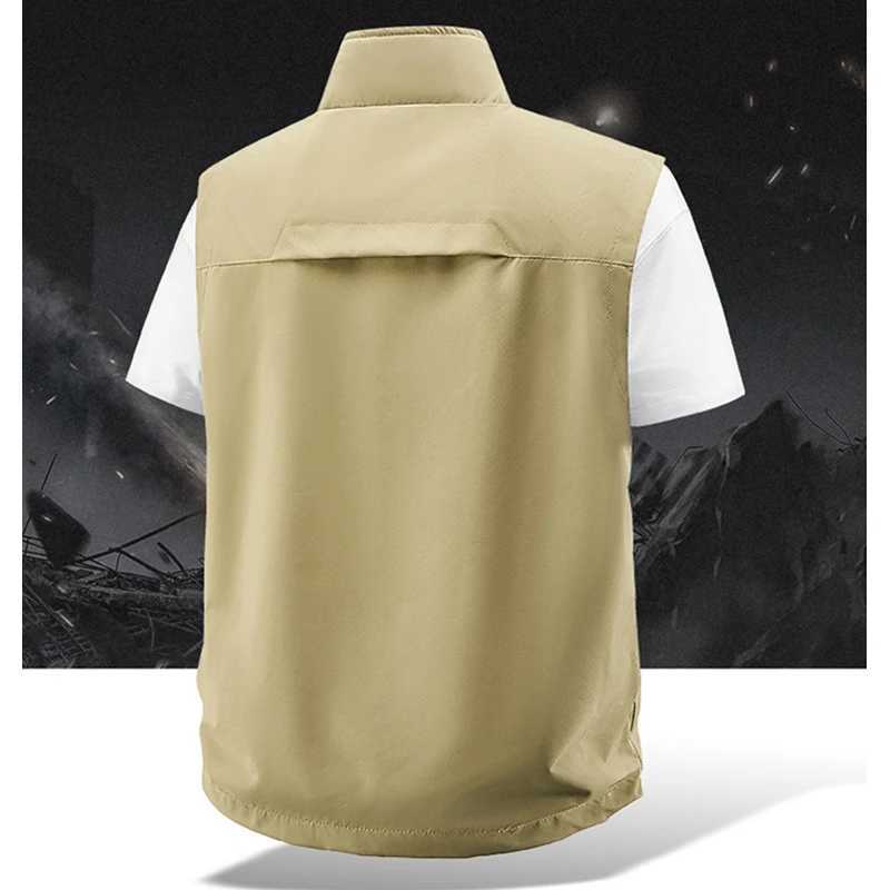 Men Outdoor Leisure Breathable Sleeveless Vest Men Solid Fishing Photography Waistcoat Tactical Casual High-Quality Vests Male X250403