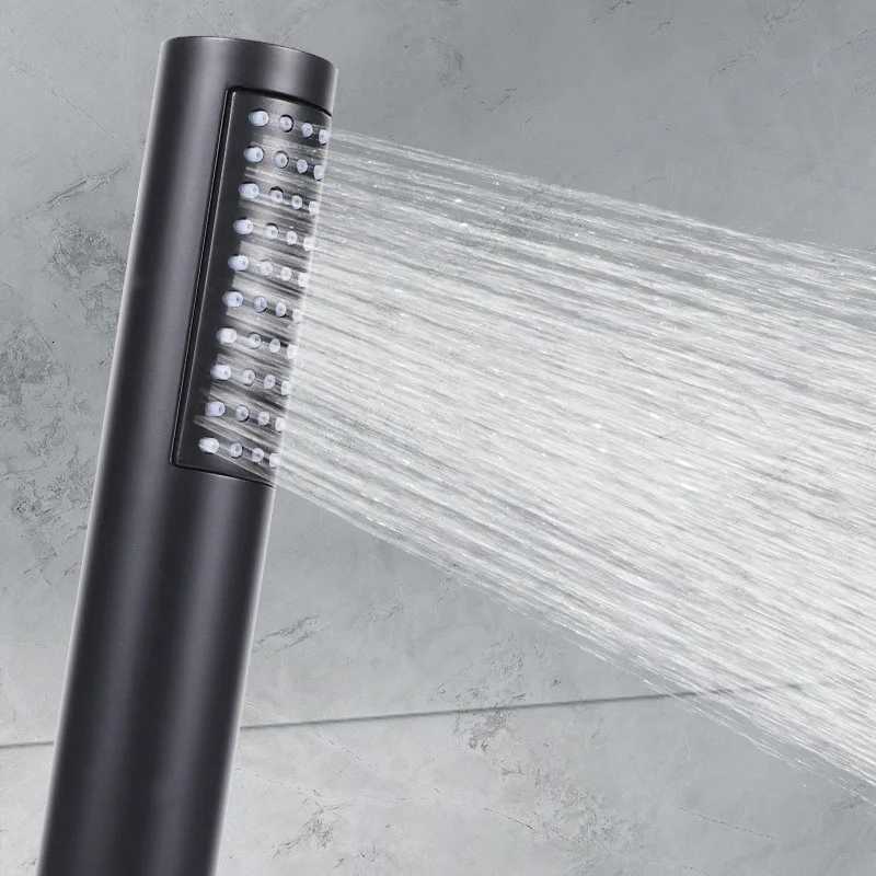 1PC New Shape ABS Chre Plated Slim Shower Bathro Accessory Bath Rain Round Handheld Shower Y251103