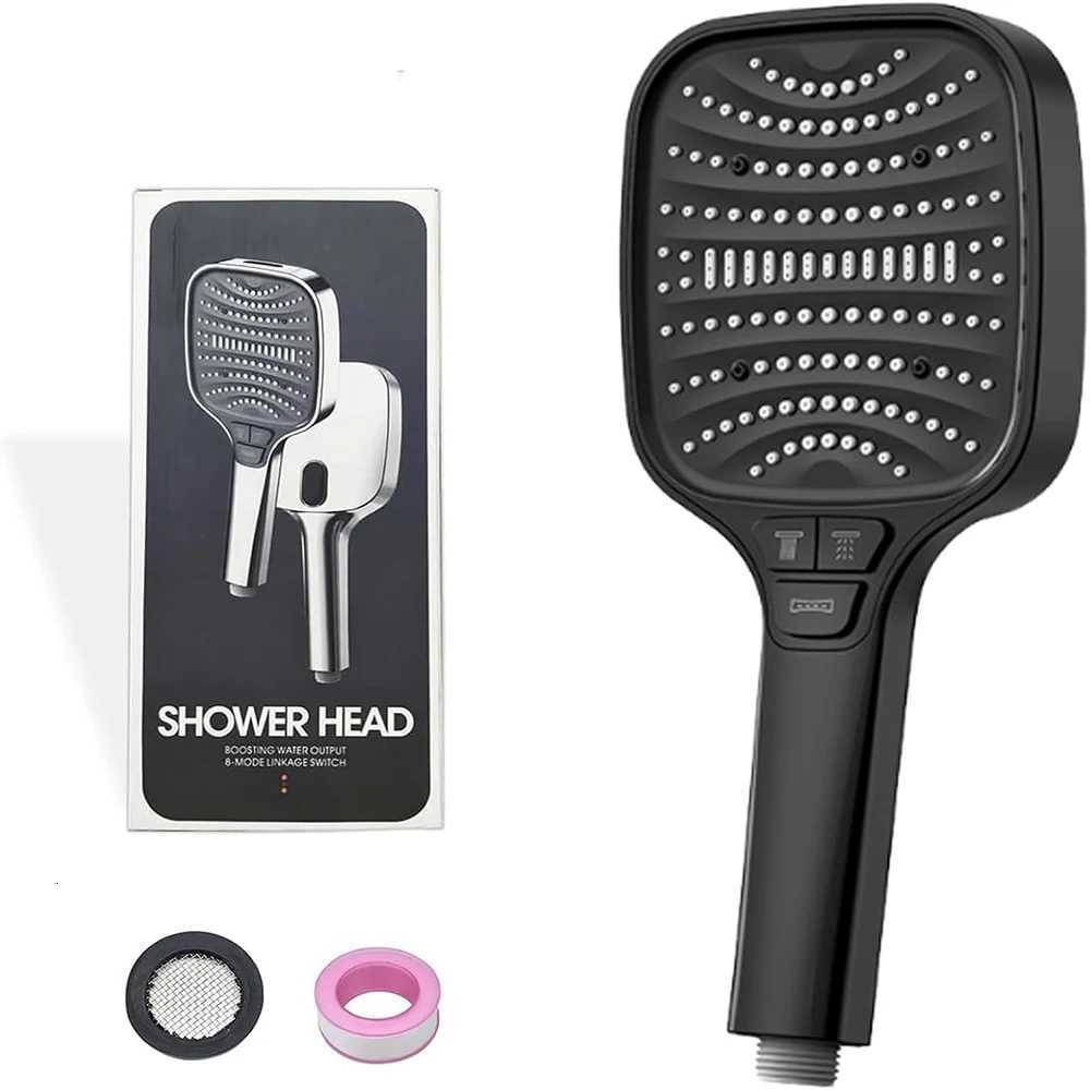 8 Modes High Pressure Water Saving Shower Square Large Panel Bathro Shower Fall-resistant Rainfall Shower Nozzle Y251103