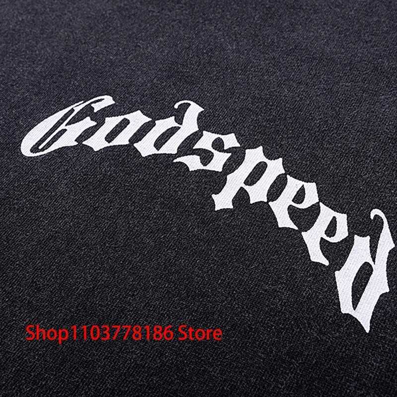 New GOD SPEED T-shirt Europe America Pop Fashion Print Streetwear Crewneck Short Sleeve Unisex Casual Godspeed Tops Real Photo X250403