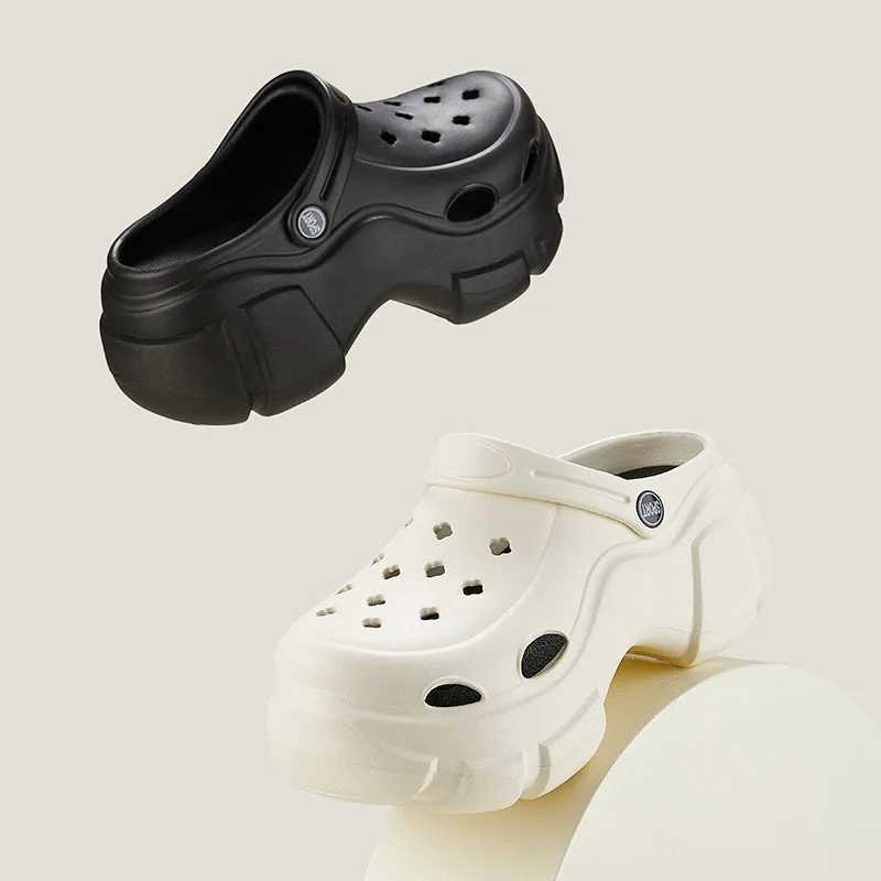 BRGREEN 7CM Summer Outdoor Waterproof Platform Warm Slide Beach Slide Massage Beard Black Designer Sandals Y250402