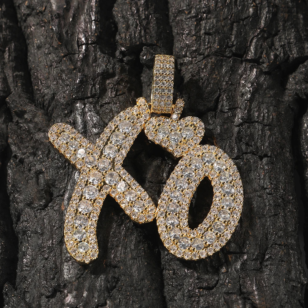 UWIN XO Pendant Necklace For Lovers Iced Out Cluster CZ Stones Hugs Kisses Charms Trendy Fashion Jewelry Gift For Drop 250402