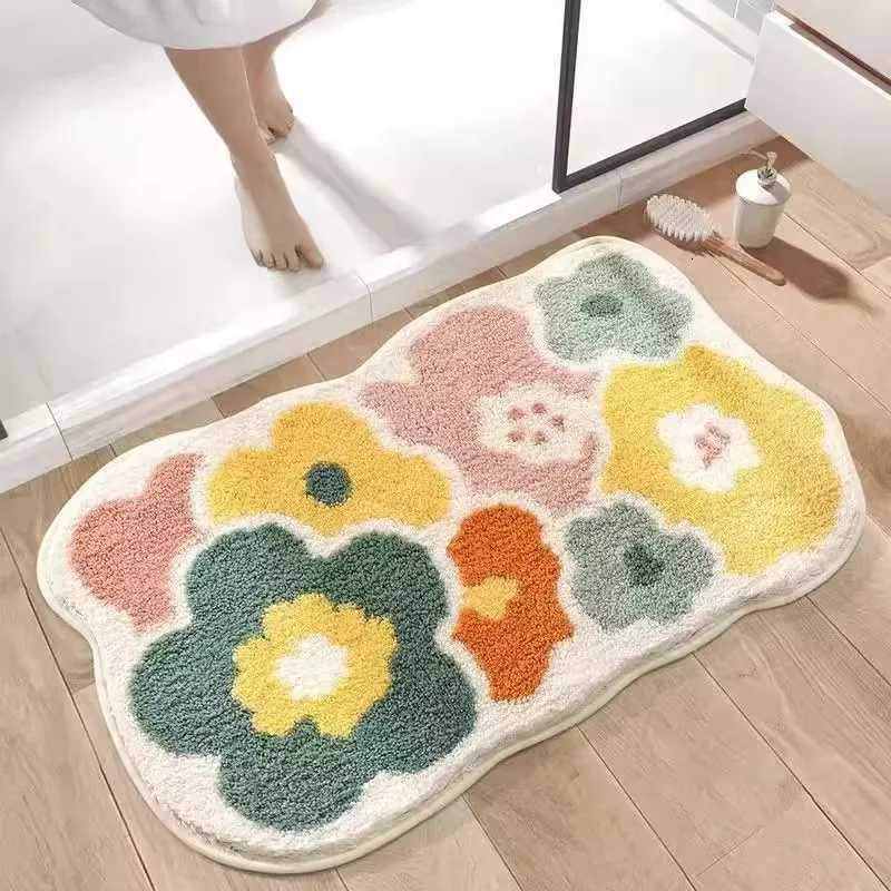 Bathroom floor mat Imitation cashmere absorbent floor mat at the door of the bathroom Household plush soft carpet C251103