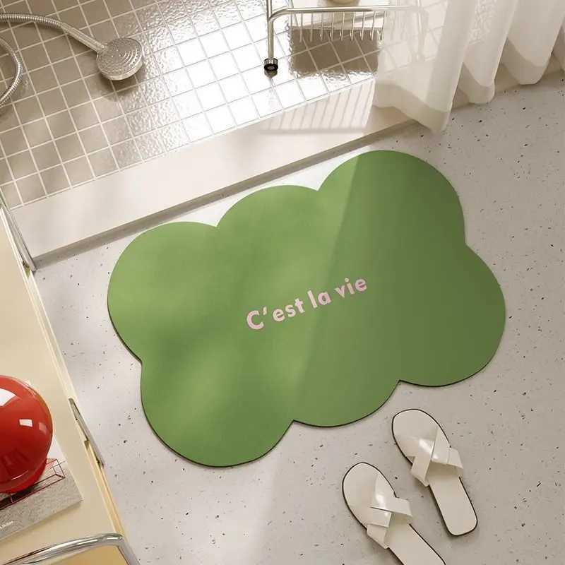 Solid color diatomaceous earth quick drying anti slip mat bathroom water absorbing door foot mat multifunctional C251103