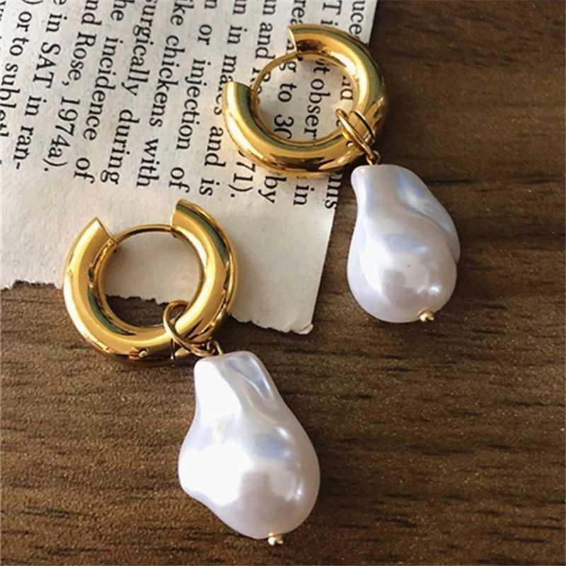 Retro Baroque Pearl Pendant Earrings for Women 2023 New Luxury Party Jewelry Earrings Y250401