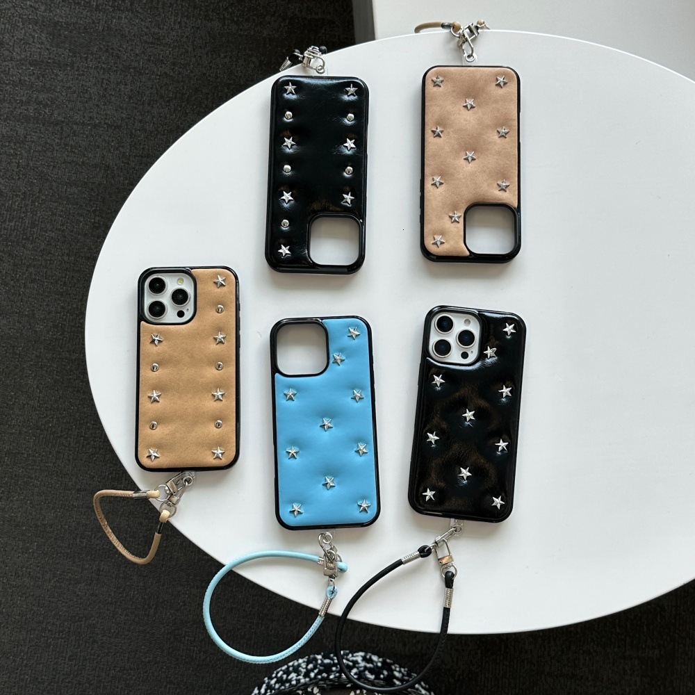 Studded Star Bread Phone Case Compatible with iPhone 17/16 Personalized Solid Color iPhone 15/14 Pro Shockproof