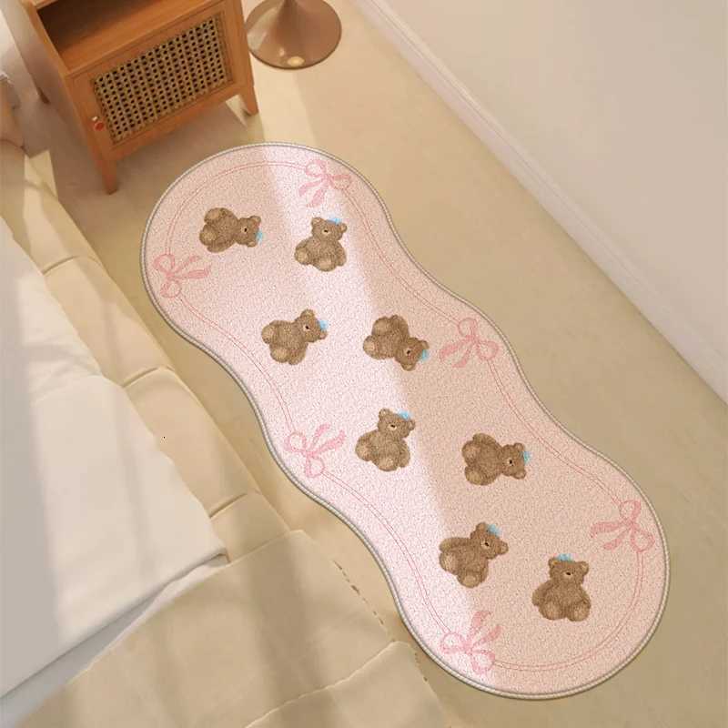 VIKAMA Bow Bear Rug Soft Cool Insulation Washable Bedroom Bedside Rug Bedroom Window Rug Cloakroom Rugs Home Decoration C251103