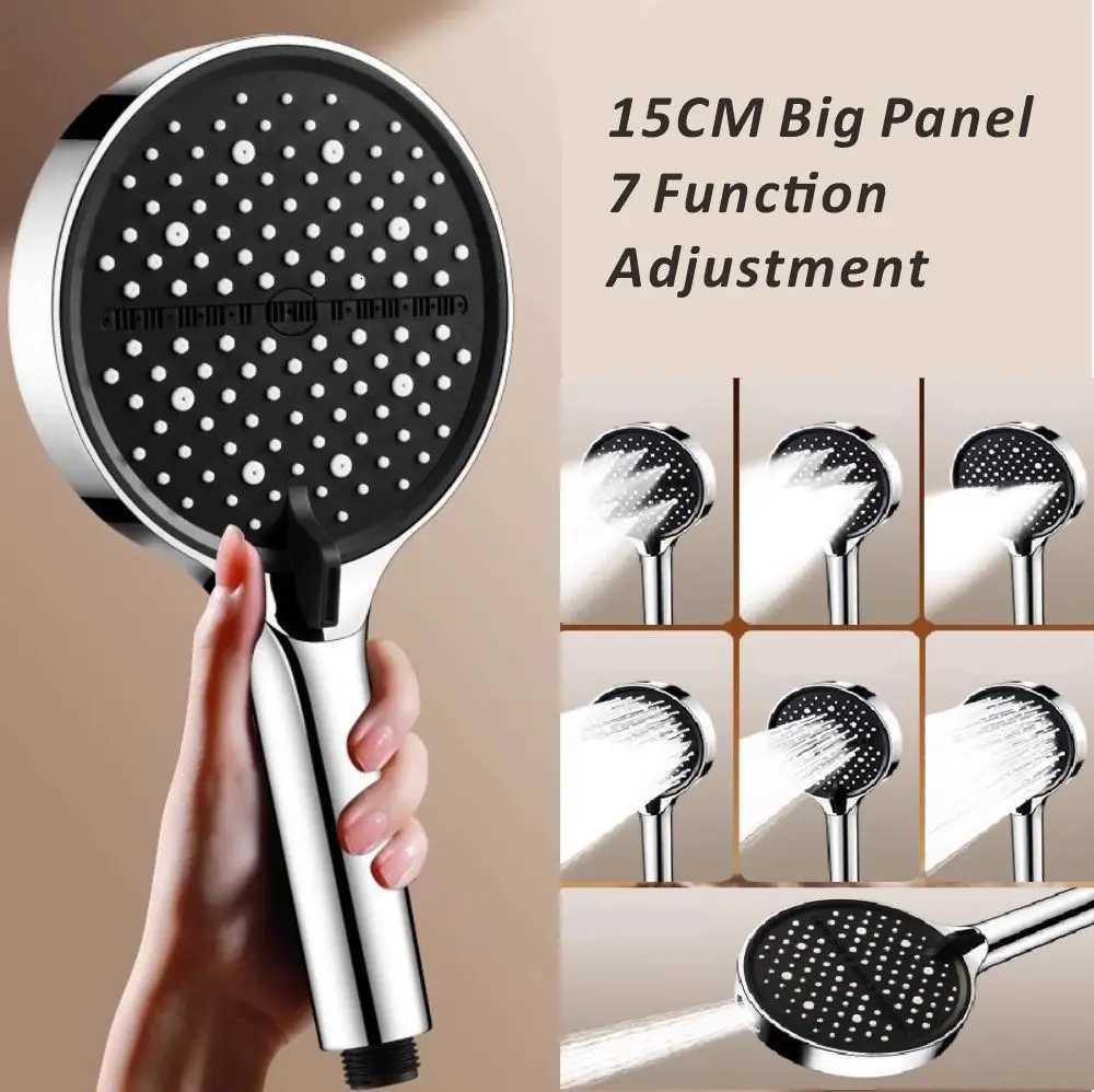 New 15CM High Pressure Shower for Hard Water High Pressure Shower 7 Modes Adjustable Spray with Massage Bathro Y251103