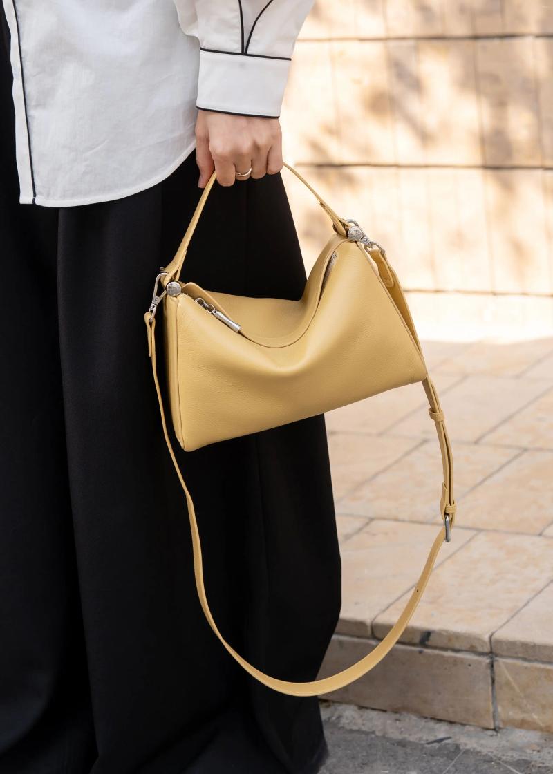 Drawstring Genuine Leather Fashion Women Shoulder Crossbody Gray Bag Yellow Designer Soft Cowhide Ladie Handbag Female Apricot White B5 h7