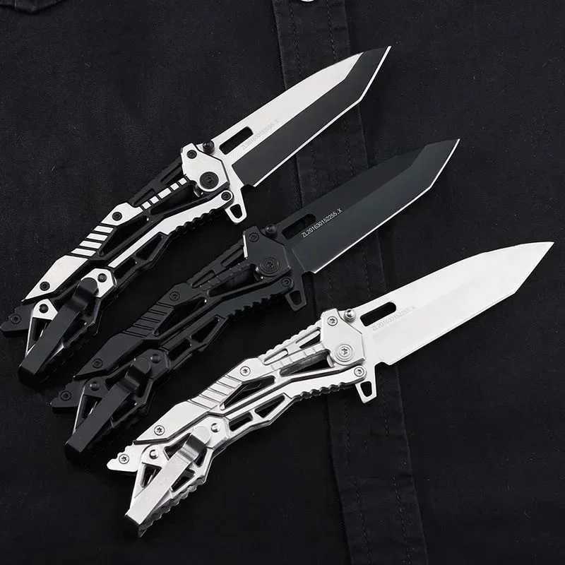 Mechanical Pocket Folding Knife Stainless Steel 5CR13MOV Blade Sharp Rescue Knife Outdoor EDC Camping Hunting ToolT250402