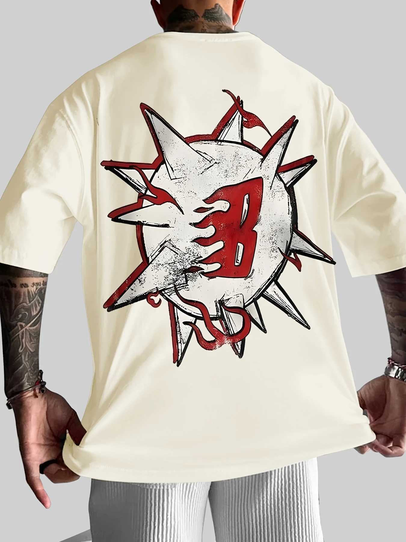 Y2K style YOURBRAND RECORDS mens 100% pure cotton T-shirt breathable soft cartoon monster face design W250402