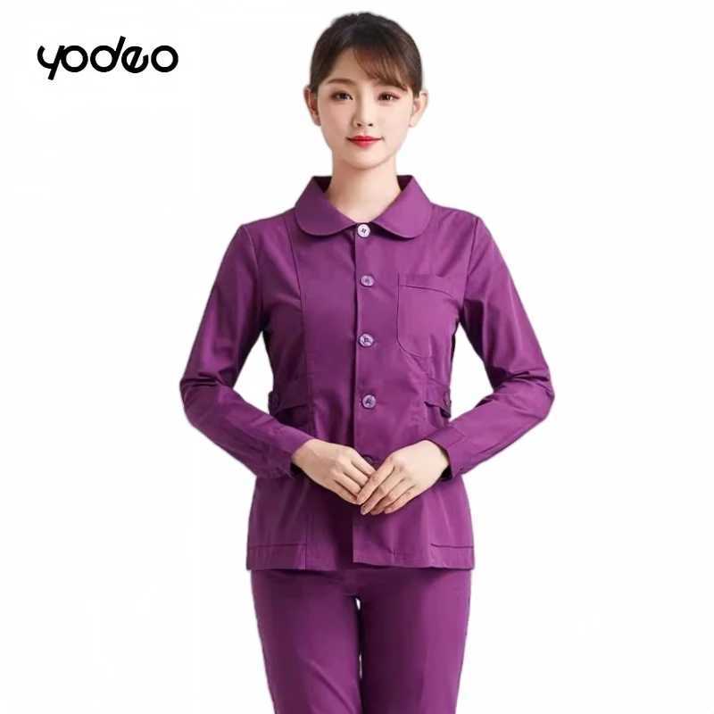 Hospital doctor nursing long sleeved split suit women men casual jogger suits nurse phary clothes clinical workwear J251103