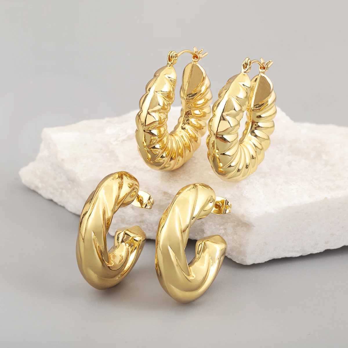 Nidin Geometric Copper Large Circular Ring Earrings Suitable for Women High Quality Personalized Design High Quality Jewelry Wholesale Accessories Y25