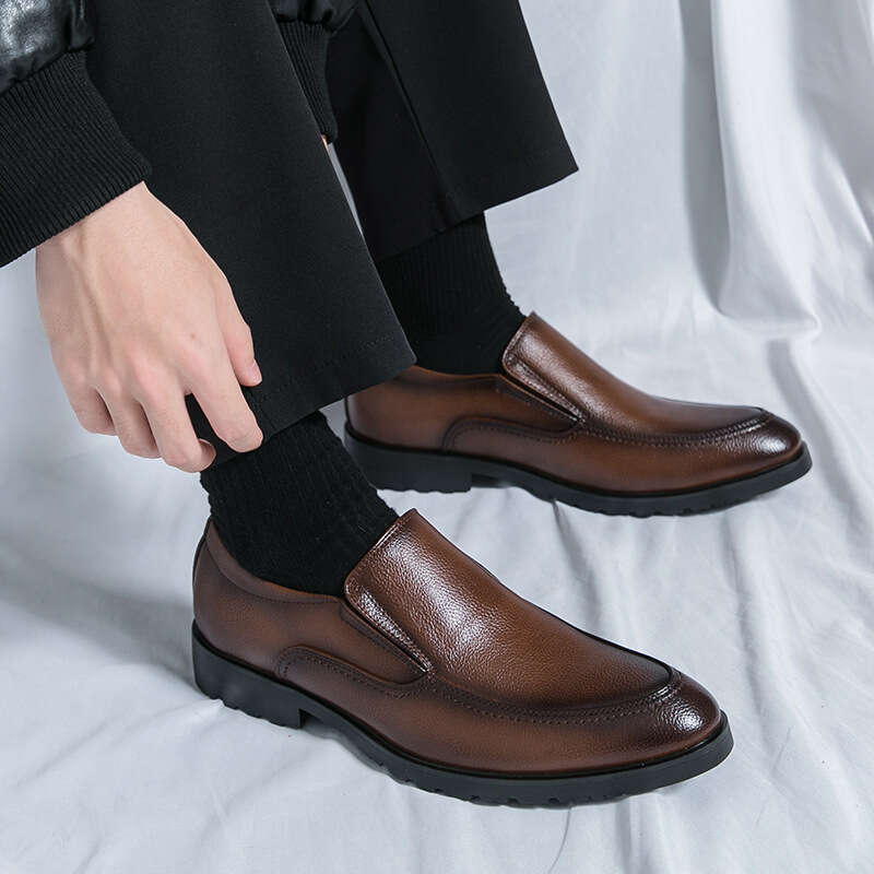 Large size men's one foot loafers 2024 Spring and Autumn new leather 46 Korean version trendy business shoes