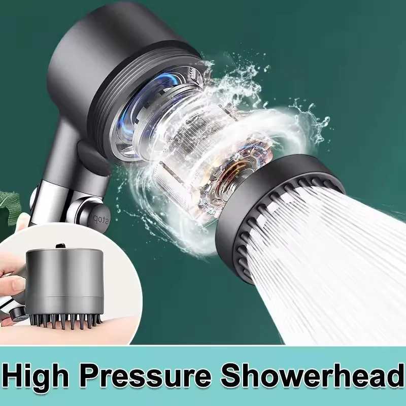High Pressure Shower 4 Modes Adjustable Shower With Massage B Filters Water Saving Shower Bathro Accessories Y251103