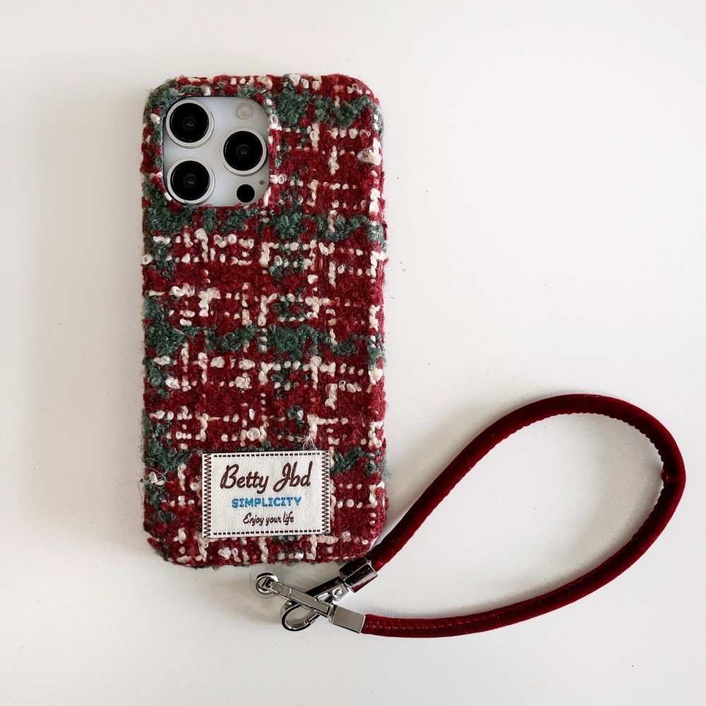 Red and Green Christmas Phone Case Compatible with iPhone 17/16 Pro Personalized Lanyard iPhone 15/14 Cartoon