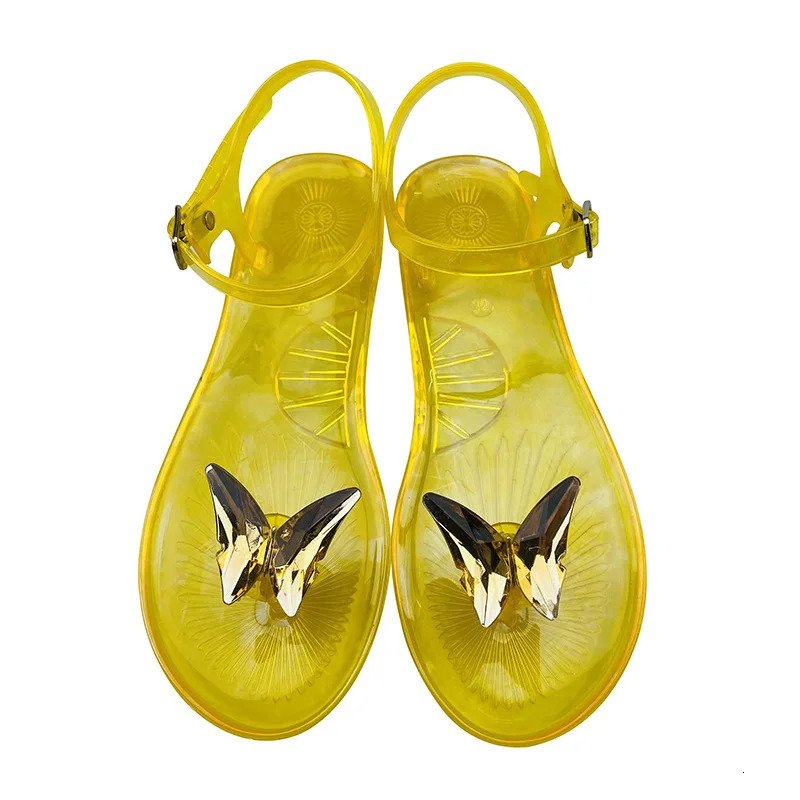 Jelly Sandals with Butterfly Slippers Fashionable PVC Beach Sandals Summer Fashion 250401