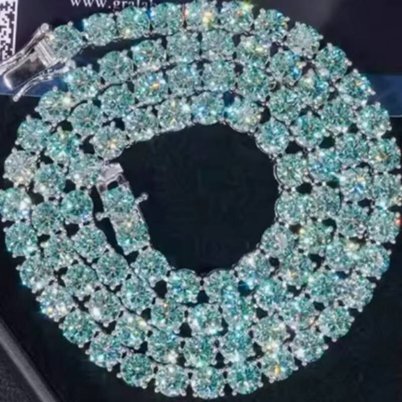 Hip Hop Rainbow Zircon Accessories Fashion Women Jewelry Rainbow Tennis Necklace