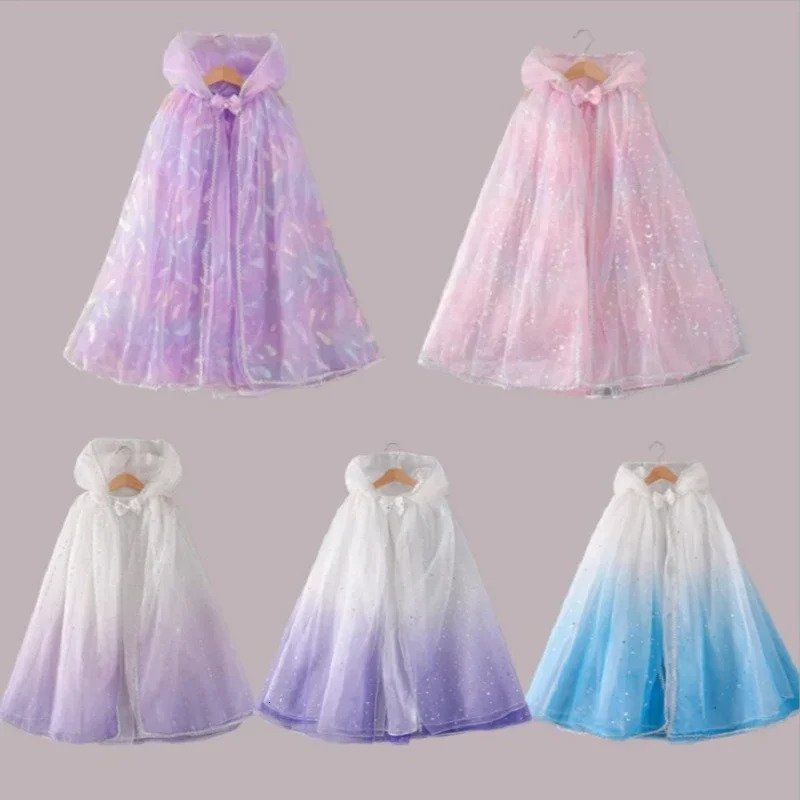 Spring and Summer Childrens Mesh Eye Mask Princess Corner One Button Windproof Sunscreen Cloak H222 250325z