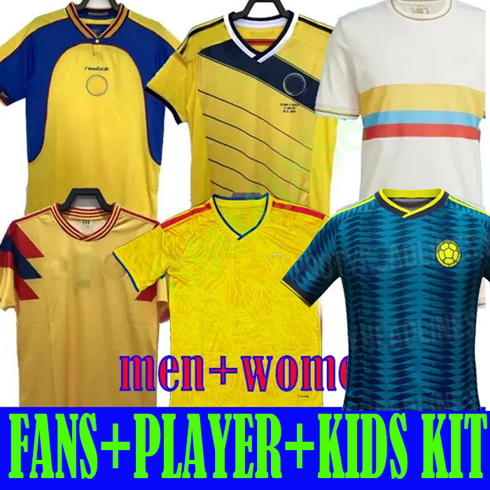 fans player 24 25 26 Colombia soccer jerseys 1994 2001 02 VALDERRAMA men women kids Soccer Jerseys GUERRERO Home Away Football Shirt Nostalgic Classic Retro Football