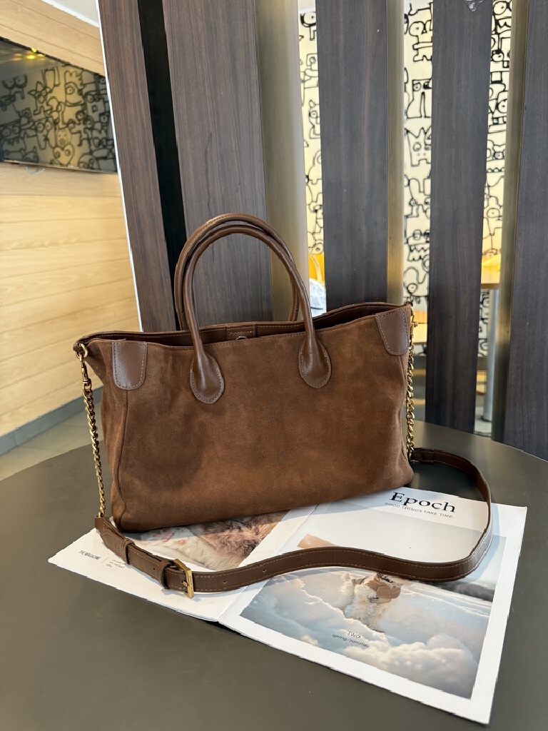 New matte suede large capacity tote bag shoulder crossbody bag