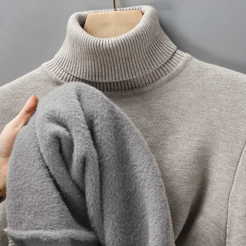 Mens Slim Fit Long Sleeve Turtleneck Sweater Anti-Pilling High Quality Knitted Solid Color Pullover Trendy Mens ClothingT251103